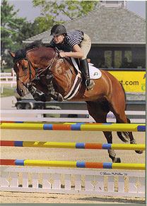 Heidi Hottinger and her horse Ferracci (Q-Man) taken during competition at the Kentucky Horse Park summer 2010.