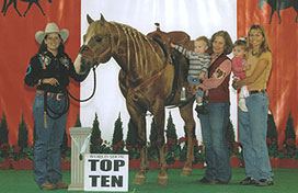 FFlaming Fire Water - Photo© KC Montgomery - seen here with Maggie Upton rider, Blaze Byler, Harriett Upton, Jayci Byler